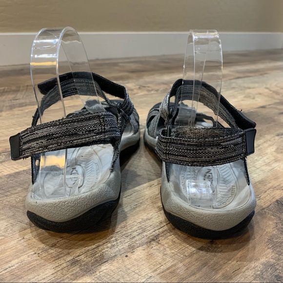 Keen Black and White Sandals with Protective Toe Bumper - Picture 5 of 11